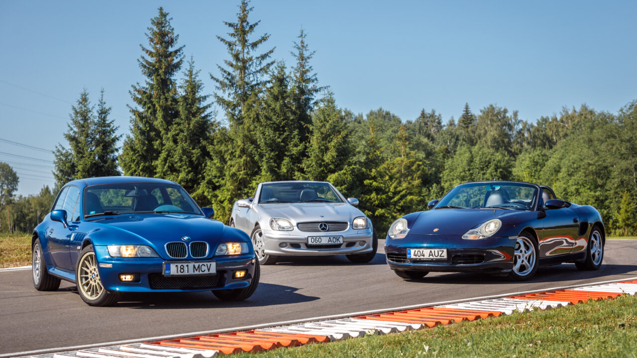 BMW Z3, Mercedes-Benz SLK ja Porsche Boxster: kolm sõidukuningat maanteel ja ringrajal